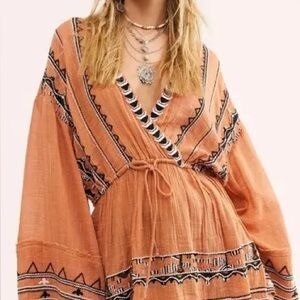 Free People Embroidered Tunic Top